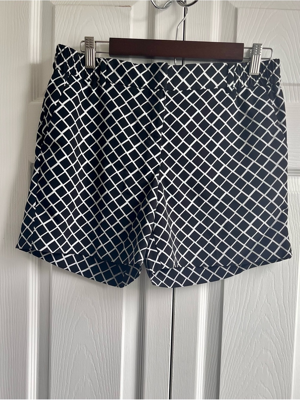 The Limited Black and White Grid-Print Athletic Shorts